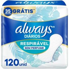 Always Respirável Sem Perfume Protetor Diário 120 Unidades