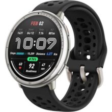 Amazfit Active 2 smartwatch 44 mm, mapa GPS com orientação, rastreador de fitness, 10 dias de bateria, modo de esportes 160+, resistente à água, para Android e Apple iPhone, silicone preto