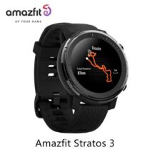 Amazfit Stratos 3 Smartwatch para homens com GPS Bluetooth e 5ATM à prova d’água exibe máquina de demonstração com