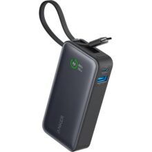 Anker Nano Power Bank, Carregador Portátil de 10.000 mAh com Cabo USB-C Integrado, Saída Máxima de 30W, para iPhone 17/iPhone 16/Série 15, MacBook, AirPods e Mais, Preto