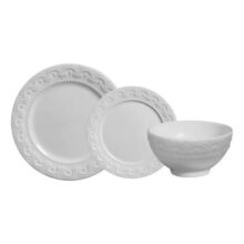 Aparelho de Jantar 12 peças Branco Princess de Cerâmica – Scalla Cerâmica