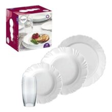 Aparelho De Jantar Pétala Opaline 16 Peças Duralex Nadir Cor Branco Liso