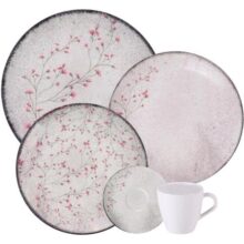 Aparelho de Jantar Tramontina Floralis em Porcelana Decorada 20 Peças