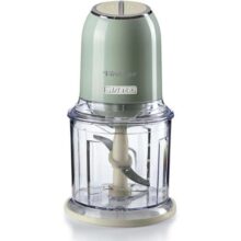 Ariete 438, Triturador e Processador de Alimentos Vintage Verde, 600 ml, 4 Lâminas de Aço Inoxidável, 2 Velocidades + Pulso, 250 Wats – 127V