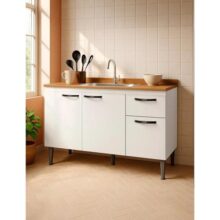 Armário Balcão De Pia Cozinha Gabinete Paneleiro Com Gaveta