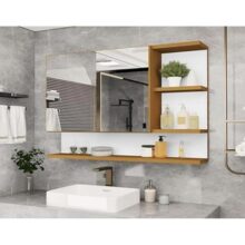 Armario Espelheira Para Banheiro 1 Porta Cleópatra (Nature)