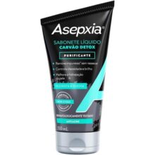ASEPXIA Sabonete líquido carvão Detox Purificante para Pele Mista a Oleosa, Remove Impurezas sem Ressecar, Melhora hidratação da Pele, Gel de Limpeza Facial 150ml, 1 pack