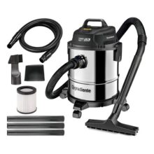 Aspirador De Pó E Líquidos Inox Gradiente 12l 1200w Turbo Vac Pgac120 Prata/preto 127v