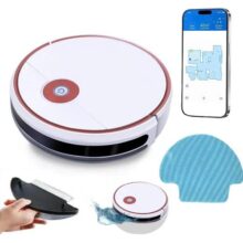 Aspirador de Pó Robô 3 em 1, Robo Aspirador e Passa Pano, Carregamento AutomáTico, App Inteligente，Selecione a Rede WIFI de 2,4 GHz (branco)