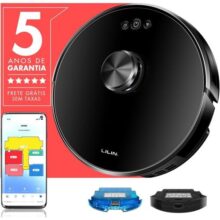 Aspirador de pó robo Inteligente LILIN XR500 com navegação LIDAR, 110/220V Bivolt, Com Tank e Esfregona, Recarga automática e retoma a limpeza, Salve vários mapas, funciona com Alexa, Do Brasil