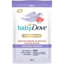 Baby Dove Sabonete Líquido De Glicerina Hidratação Relaxante Hora De Dormir Sachê 180Ml Refil
