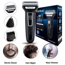 Barbeador E Cortador De Cabelo 3 Em 1 Kemel Km 6558