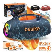 Basike Caixa de Som Boombox 80W 8000Mah