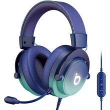 Basike Fone de ouvido jogos para PC – Headset Gamer Pro com Microfone, Modo FPS/Música, com som surround 7.1, Falante de 50mm, USB Compatível com Win7/10/11/MAC/PS4/PS5 (Azul)