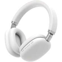 Basike Fones De Ouvido Sem Fio, Headphone Bluetooth On-ear Com Microfone, ANC Cancelamento Do Ruído, Até 50 Horas De Música, HQ001B (Branco)