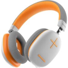 Basike Fones De Ouvido Sem Fio Headphone Bluetooth on-ear com Microfone Até 50 Horas de Música HQ182B (Laranja Branco)