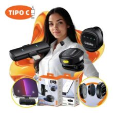 Basike Microfone Lapela Anti Ruido Duplo Magnético Sem Fio Clipe iPhone Samsung Tipo C Profissional Kit Para Podcast Vlog Video Smartphone Ba-mic0007 Com Redução De Ruído Combo Duplo Para 2 Pessoas