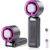 Basike Ventilador de Mão Portátil Recarregavel com Display Digital, Função Resfriamento, 100 Níveis, 12W Bateria 6000mAh, Anjo Ajustável 180°, para Casa, Viagens e Escritório Durante o Verão (Preto)