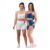 Bermuda E Top Conjunto Fitness Zero Transparencia Kit 4 Peça