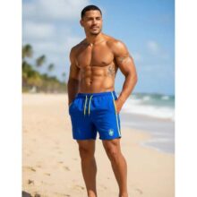 Bermuda Masculina Brasil Poliéster Com Elastano E Bolsos Dry