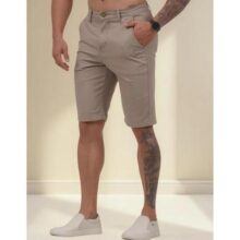 Bermuda Masculina Sarja Casual Sport Fino Elastano Elegante