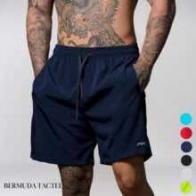 Bermuda Tectel Masculino Leve Fresca Bolsos Frontais
