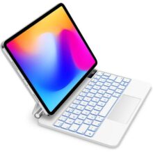 BETTDOW Capa com Teclado e Trackpad para iPad Pro de 11 polegadas (4ª/3ª/2ª/1ª) geração 2022 e Air 6ª e 11 polegadas (M2, 2024) e iPad Air 5ª/4ª geração de 10,9 polegadas,Teclado com LCD DisplayBranco