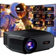 Bettdow Projetor 4k 8k 12000 Lumens Hd 1080p Compatível Completo De Android 9, Smart Projetores Retroprojetor Portatil 350 ANSI WiFi 6 BT5.0, Auto Correção Trapezoidal, Foco Automático