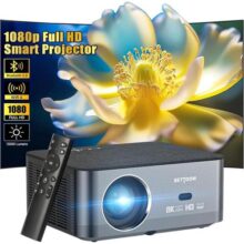 Bettdow Projetor 4k 8k 13000 Lumens Hd 1080p Compatível Completo De Android 12, Smart Projetores Retroprojetor Portatil 600 ANSI WiFi6, Auto Correção Trapezoidal, Foco Eletronico