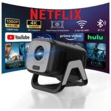 Bettdow Projetor 4k [Netflix-Licensed], Projetores Portatil 12000 Lumens Full Hd 1080p Compatível Com Android 13, HDR10+ Retroprojetor WiFi 6 BT 5.2, Keystone automático, Foco Automático (preto)