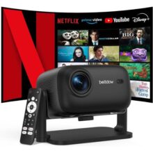 Bettdow Projetor 4k [Netflix-Licensed], Projetores Portatil 14000 Lumens Full Hd 1080p Compatível Com Android 13, Design à prova de poeira, Retroprojetor WiFi 6 BT 5.2,Foco Automático (preto)