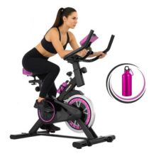 Bicicleta Ergométrica Fitness Para Cardio E Musculação 6kg Inercia Com Base Cor Preto E Rosa Marca Sevenfit Preto-rosa