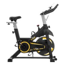 Bicicleta Ergométrica Spinning Mecânica Com Roda De Inércia De 8kg Fitness Preto Amarelo Fbe800 The Black Tools