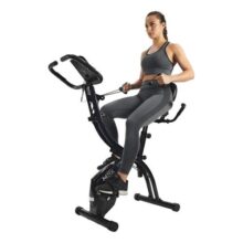 Bicicleta Ergométrica Vertical Dobrável Luxo Exercicio Perna Braços Cor Preto