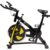 Bicicleta Ergométrica WCT Fitness Spinning Roda Inércia 13Kg Preto Amarelo Uso Doméstico Bike Exercício em Casa Sensor Cardíaco Ajuste Altura Resistência
