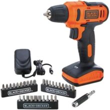 Black Decker Furadeira e Parafusadeira 3/8 Pol Bateria, com 13 Acessórios e Caixa Transparente, Modelo ‎LD12SP, Bivolt
