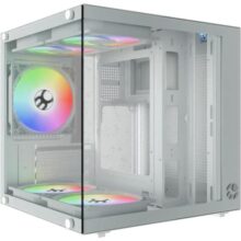 Bluecase Gabinete Gamer Aquário Life Pro MICRO-ATX, MINI-ITX com 5 Fans Rainbow Branco