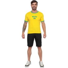 Blusa da Brasil Bordada Masculina Copa do Mundo Seleão Brasileira