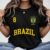 Blusa Feminina Brasil Hexa T-shirt Verão Manga Curta Algodão