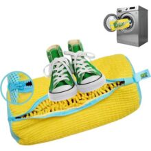 Bolsa para máquina de lavar sapatos – Bolsa de roupa de tênis para lavadora e secadora, bolsa protetora de malha de chenille para sapatos com zíper YKK, durável e reutilizável para todos os sapatos