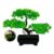 Bonsai Planta Artificial Mini Árvore Nuvem C/ Vaso Escuro Verde