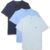 BOSS Pacote com 3 camisetas masculinas de algodão com logotipo clássico Azul marinhocéu azulnévoa do Niágara P