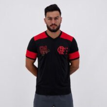 Braziline Nova Zico Retro Camiseta Masculino Preto+Vermelho Tam M