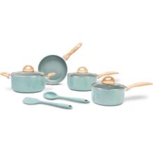 Brinox – Jogo de Panelas 6 Peças com Fundo de Indução Ceramic Life Botanika – Verde