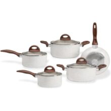 Brinox – Jogo de Panelas Antiaderente Ceramic Life 5 Peças com Fundo de Indução – Vanilla