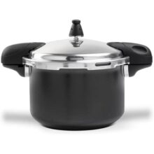 Brinox – Panela de Pressão Pressure 2 Alças 54L Ceramic Life Antiaderente com Fundo de Indução – Preto