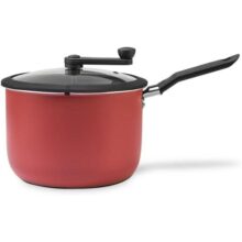 Brinox – Pipoqueira Antiaderente com Tampa de Vidro 4,2L – Cereja