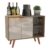 Buffet Aparador Madeirado Com Off White, 2 Portas + 2 Prateleiras – Ideal Para Cozinha, Café Ou Sala Estilo Industrial