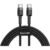 Cabo de 2 metros de Nylon BASEUS Turbo tipo C Ptipo C 60wats 3amp Cor Preto (2M – USB-C PUSB-C)