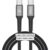Cabo USB-C 2 metros Tipo C Turbo 60W Ultra Rapido Nylon Trançado e Reforçado Android e Iphone Notebook Tablet Qualidade Premium Carregamento Transferência de Dados
